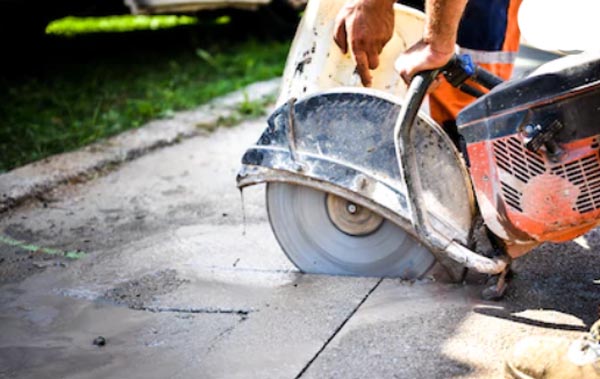 handheld saw cut concrete