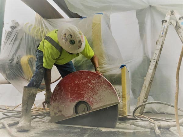 wall saw cut floor