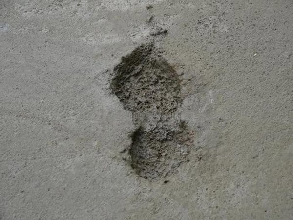 footprint in concrete slab