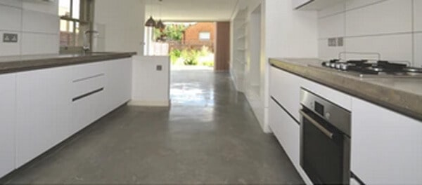 Kitchen concrete floor