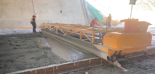 Inset concrete roller tube pavers