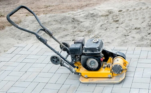 use a wacker plate on block paving