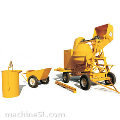 concrete mixer with elevator