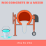 How to mix concrete in a mixer